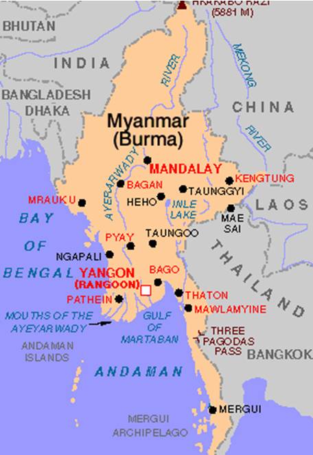 yangon map myanmar